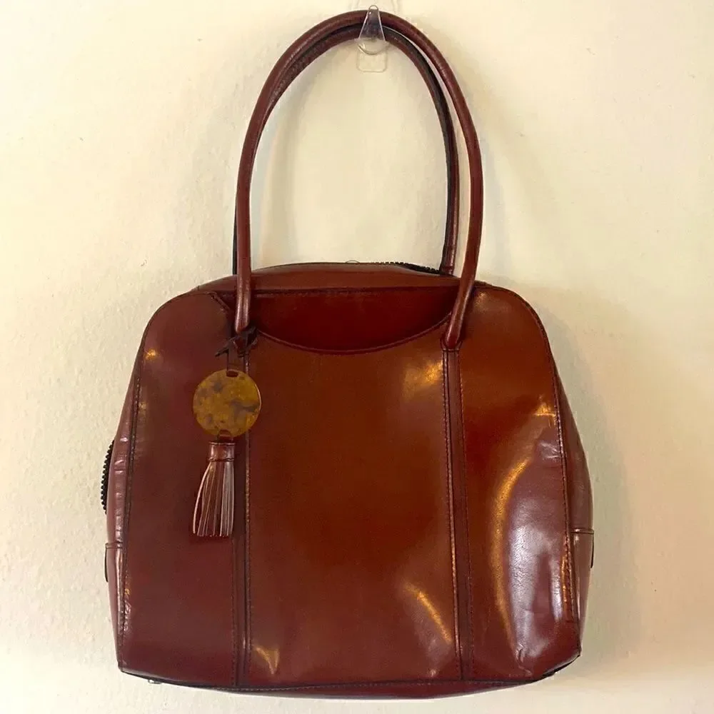 NWT The Original Hobo Bag Cognac Brown Vintage Style Tassel Charm